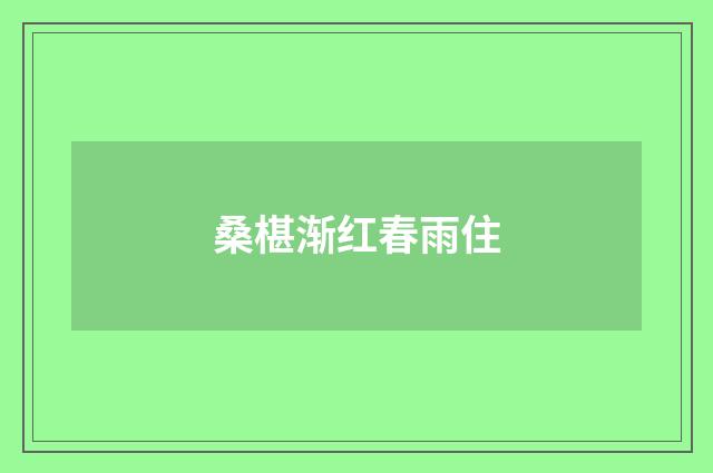 桑椹渐红春雨住