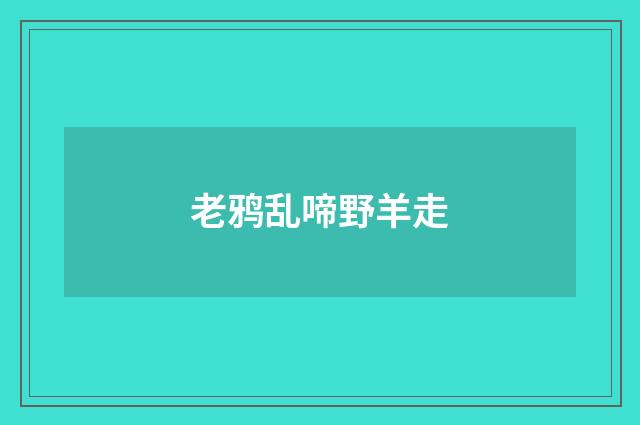 老鸦乱啼野羊走