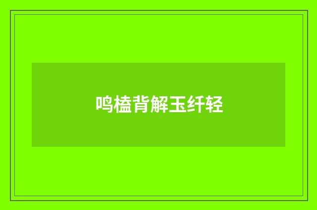 鸣榼背解玉纤轻