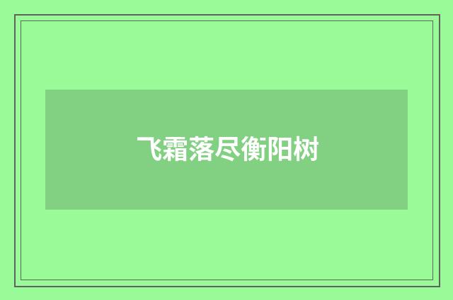 飞霜落尽衡阳树