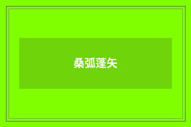桑弧蓬矢
