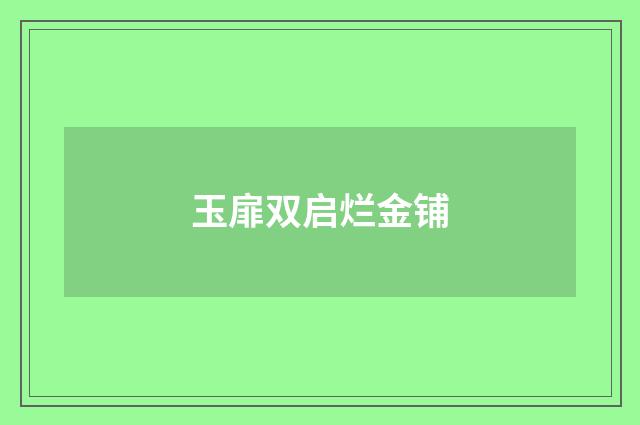玉扉双启烂金铺