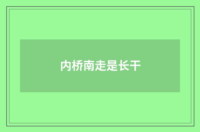 内桥南走是长干