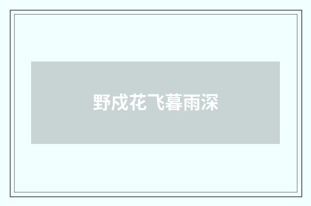 野戍花飞暮雨深