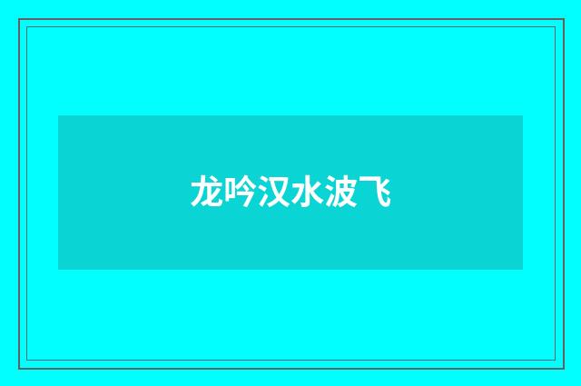 龙吟汉水波飞