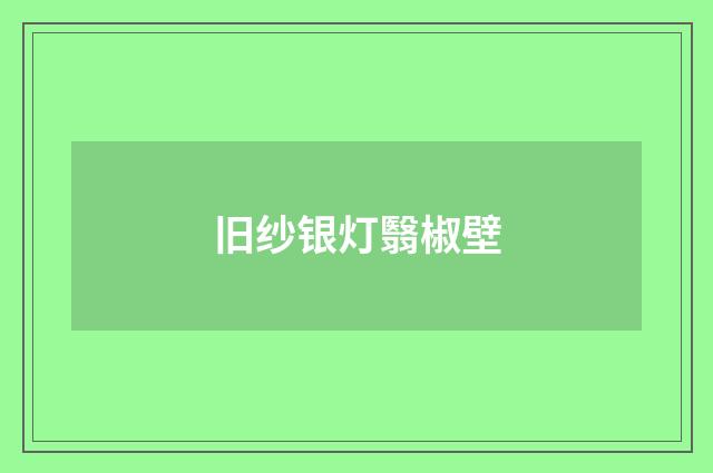 旧纱银灯翳椒壁