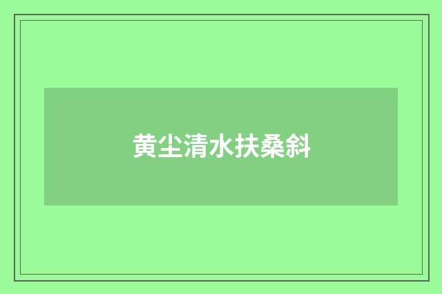 黄尘清水扶桑斜