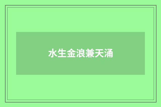 水生金浪兼天涌