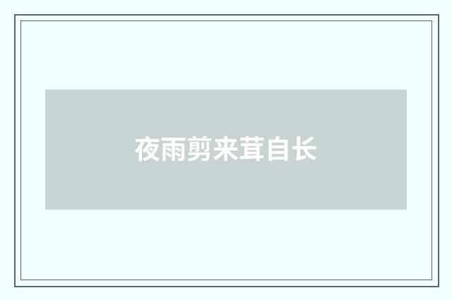 夜雨剪来茸自长