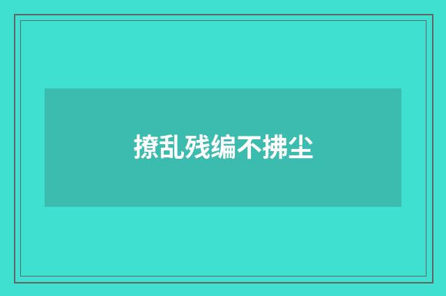 撩乱残编不拂尘