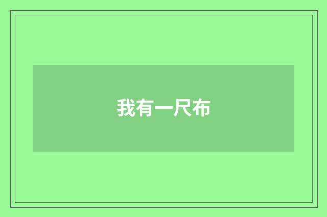 我有一尺布