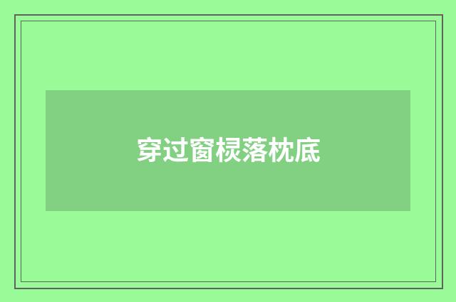 穿过窗棂落枕底