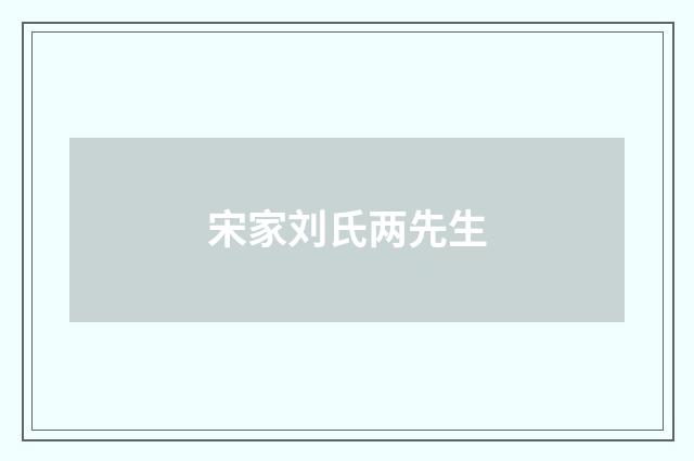 宋家刘氏两先生