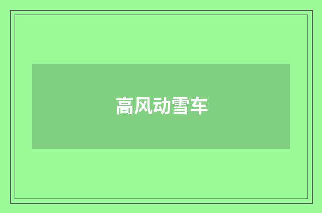 高风动雪车