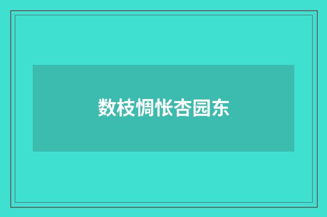 数枝惆怅杏园东