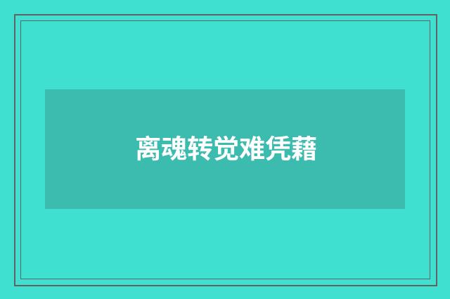 离魂转觉难凭藉