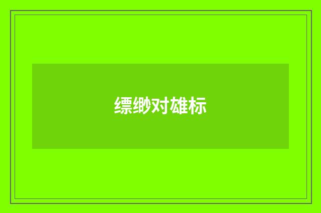 缥缈对雄标