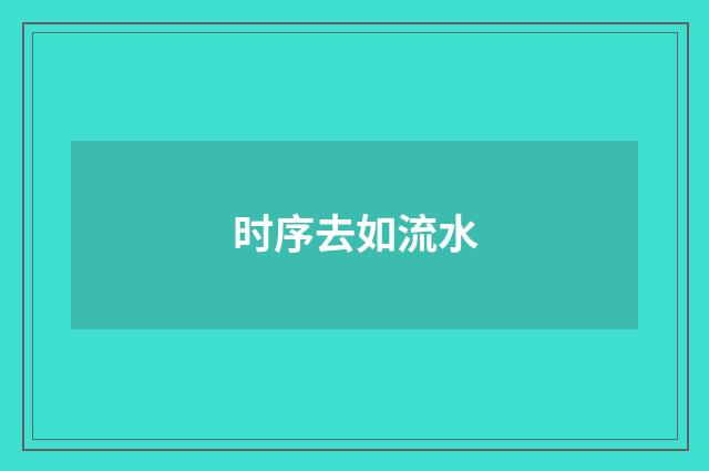 时序去如流水
