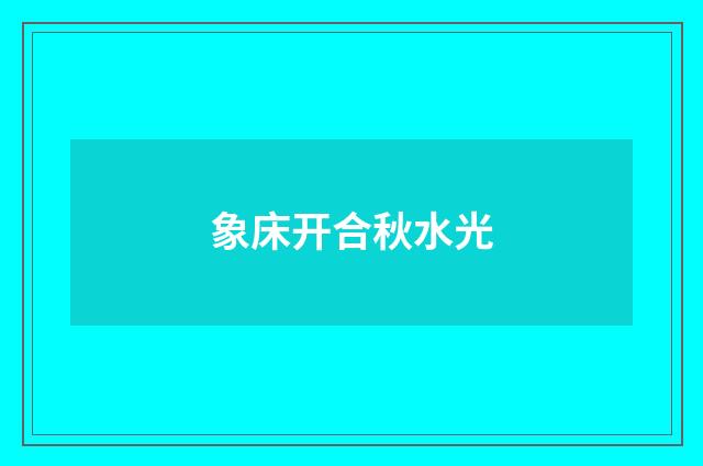 象床开合秋水光