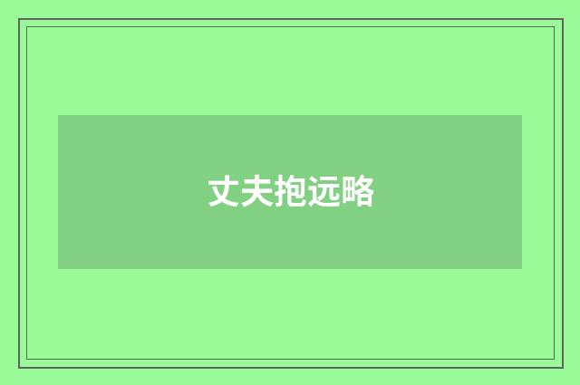 丈夫抱远略