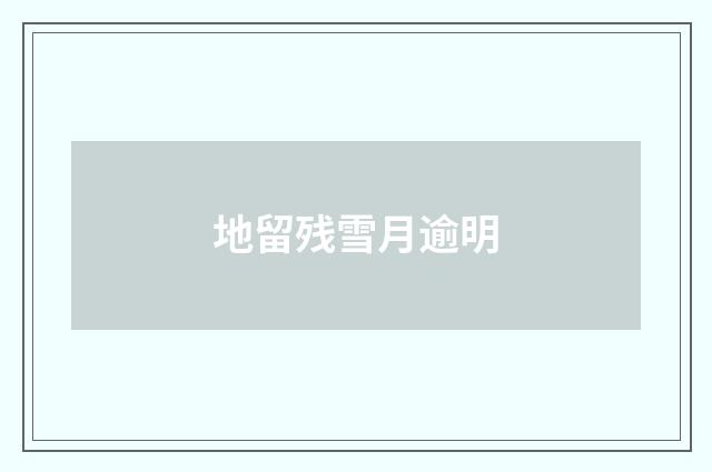 地留残雪月逾明