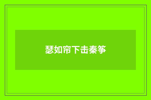 瑟如帘下击秦筝