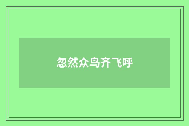 忽然众鸟齐飞呼