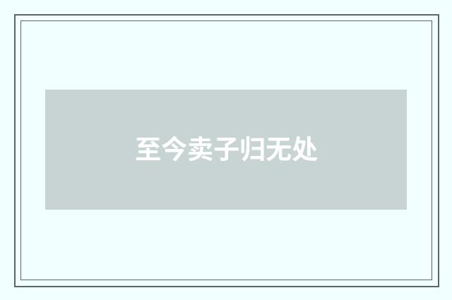 至今卖子归无处