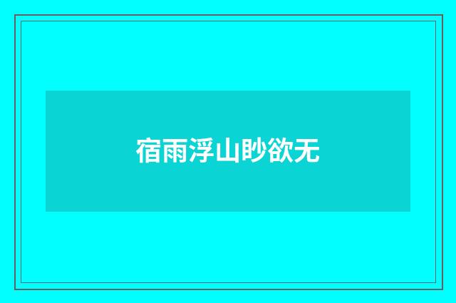 宿雨浮山眇欲无