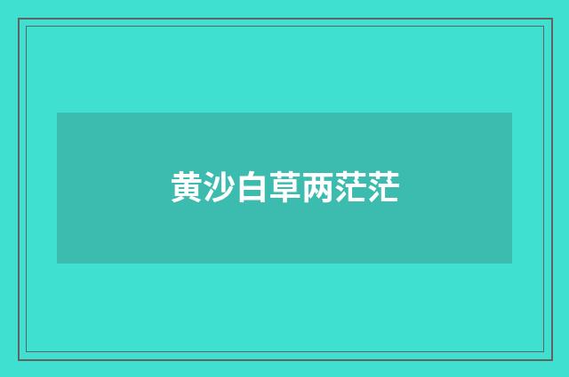 黄沙白草两茫茫