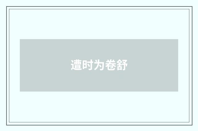 遭时为卷舒
