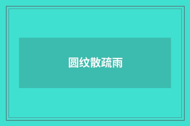 圆纹散疏雨