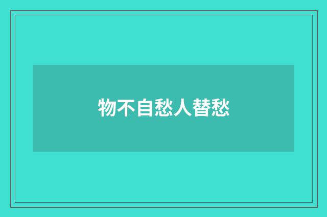 物不自愁人替愁