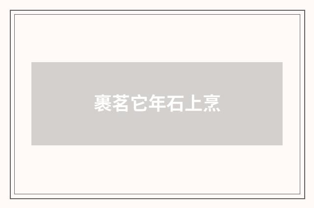 裹茗它年石上烹