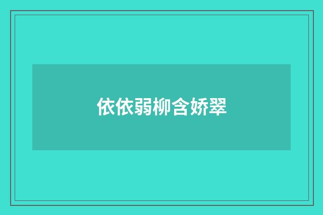 依依弱柳含娇翠