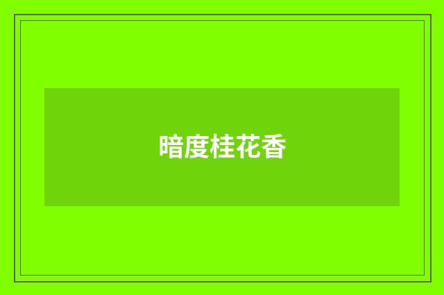 暗度桂花香