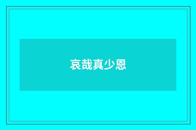 哀哉真少恩