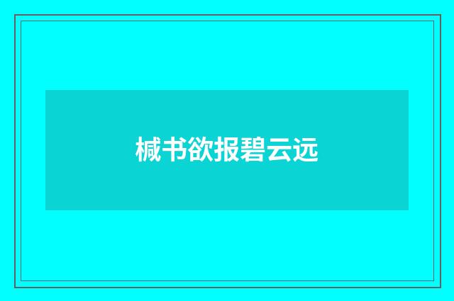椷书欲报碧云远