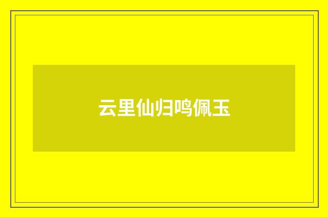 云里仙归鸣佩玉