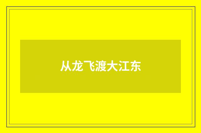 从龙飞渡大江东