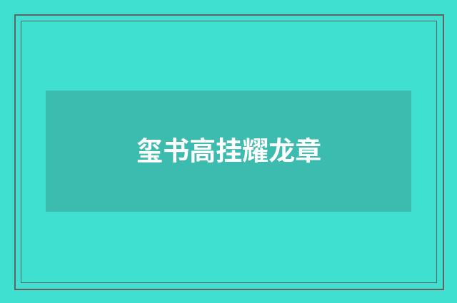玺书高挂耀龙章