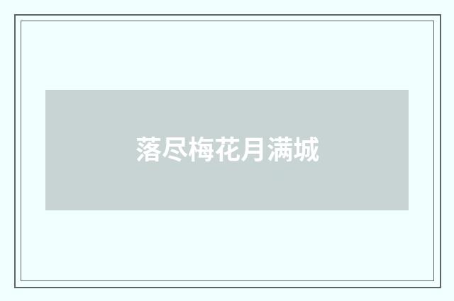 落尽梅花月满城