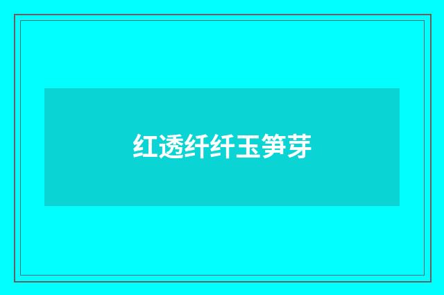 红透纤纤玉笋芽