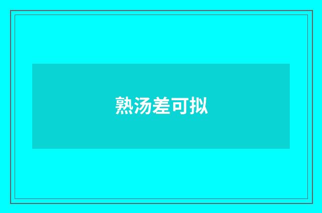 熟汤差可拟