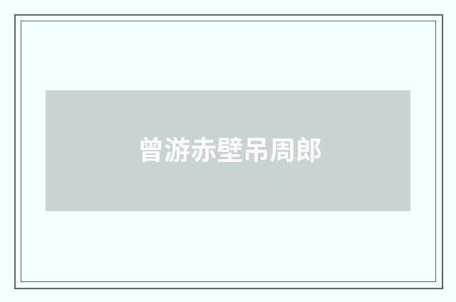曾游赤壁吊周郎