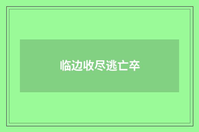 临边收尽逃亡卒