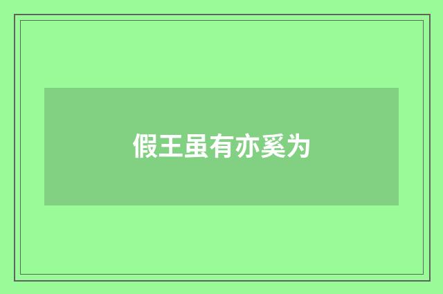 假王虽有亦奚为