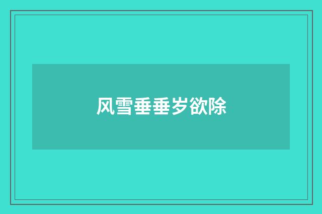 风雪垂垂岁欲除