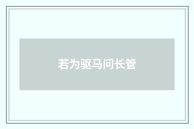 若为驱马问长管