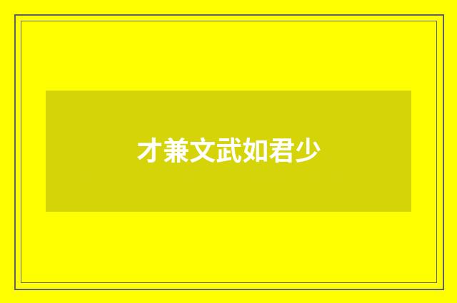 才兼文武如君少